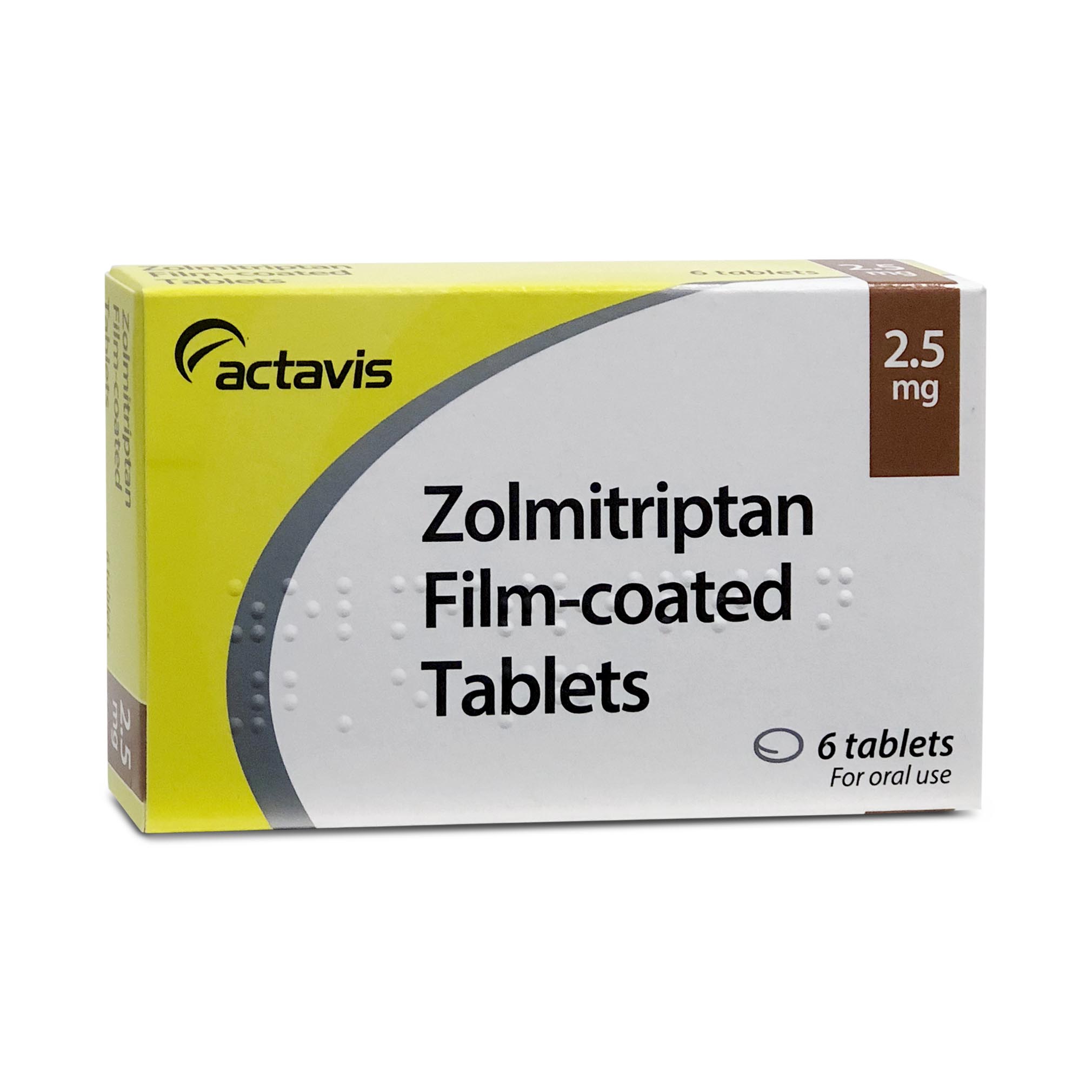 Zolmitriptan 2.5mg 6 tablets Actavis